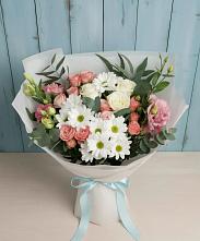 Букет цветов из:  Розы, Лизиантусы и Хризантемы #REPLACE_PRED# Починках