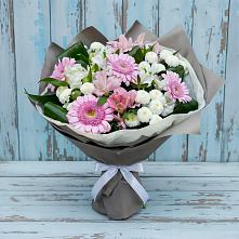 Букет цветов из:  Герберы, Альстромерии и Хризантемы в Починках