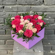 Цветочная композиция из Розы в коробке в Починках