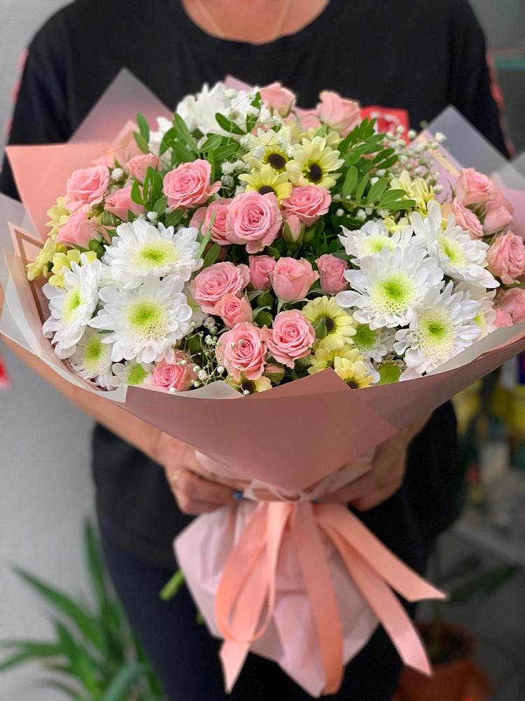 Букет цветов из: Розы и Хризантемы в Починках