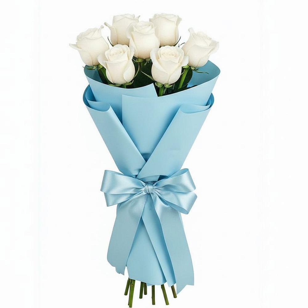 Букет 7 белых роз Проуд в Починках