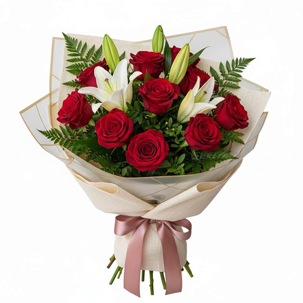 Букет цветов из: Лилии и Розы в Починках