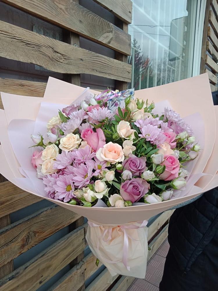 Букет цветов из: Розы и Хризантемы в Починках