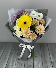 Букет цветов из:  Розы, Герберы и Хризантемы в Починках