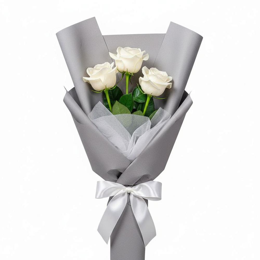 Букет 3 белые розы в Починках