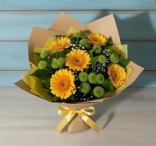 Букет цветов из:  Герберы и Хризантемы в Починках