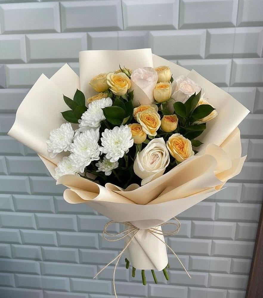 Букет цветов из: Розы и Хризантемы в Починках