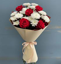 Букет цветов из:  Розы и Хризантемы в Починках