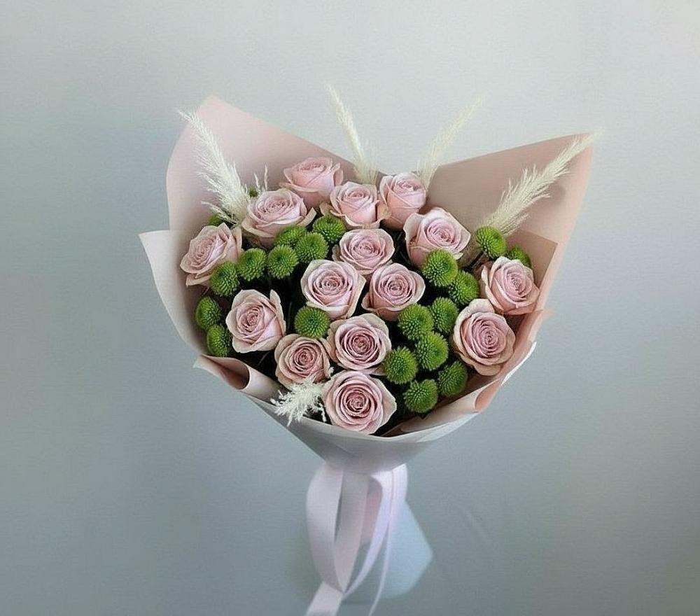 Букет цветов из: Розы и Хризантемы в Починках