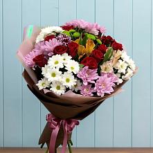 Букет цветов из:  Розы, Хризантемы и Альстромерии в Починках