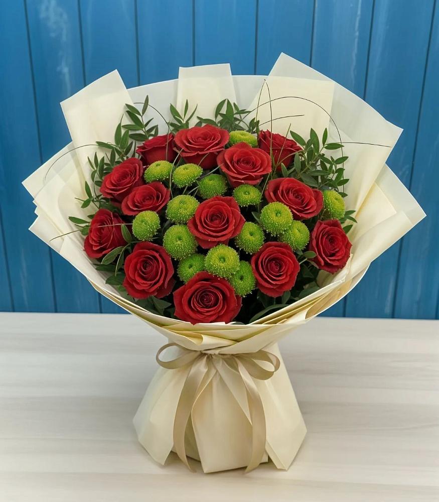 Букет цветов из: Розы и Хризантемы в Починках