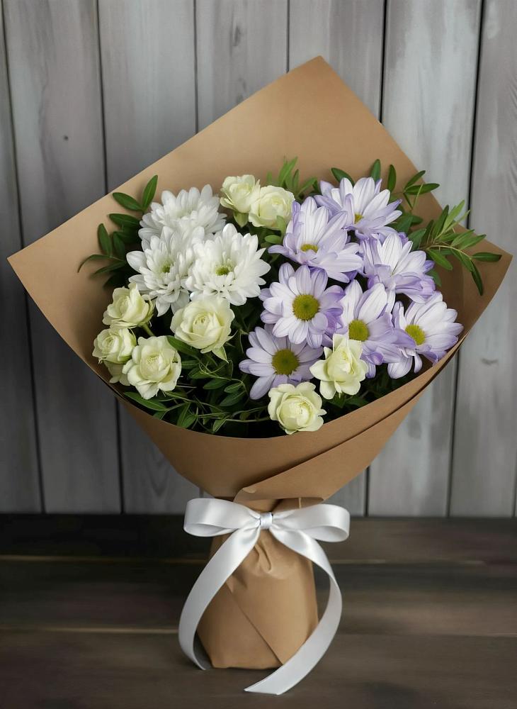 Букет цветов из: Хризантемы и Розы в Починках